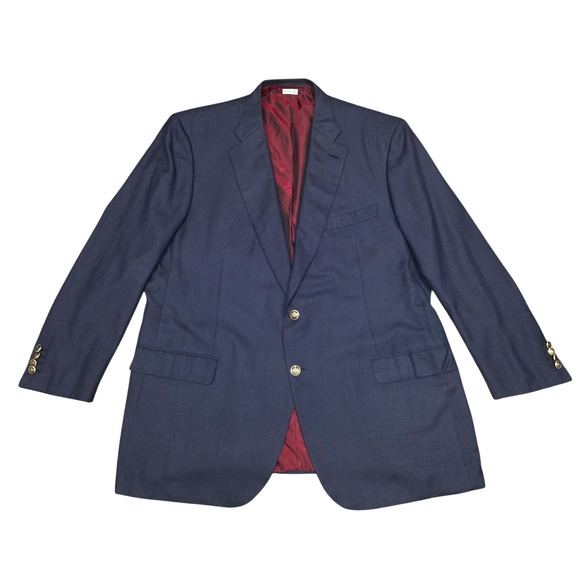 Brioni Custom Wool Silk Blazer Blue Sz 50L Sport Coat Pincio Italy Excellent
